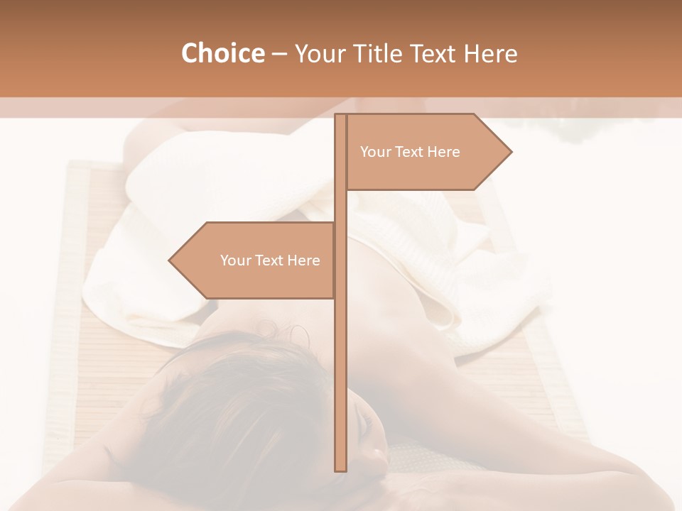 A Woman Laying On A Mat With A Towel On It PowerPoint Template
