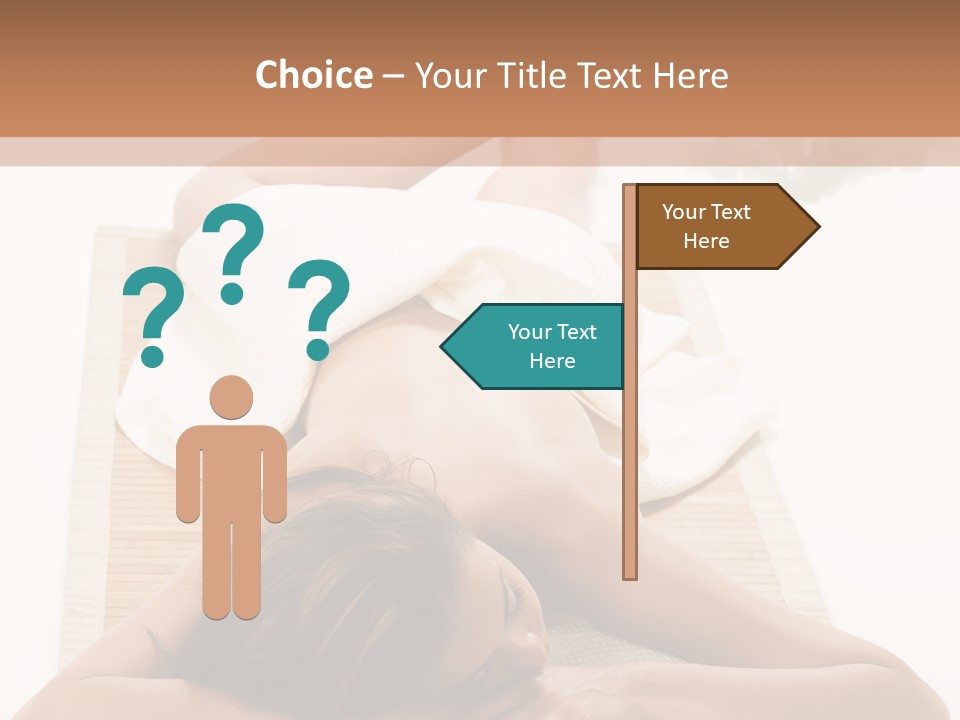 A Woman Laying On A Mat With A Towel On It PowerPoint Template