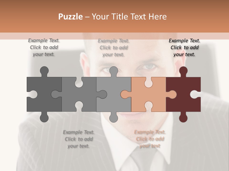 A Man In A Suit Is Looking At The Camera PowerPoint Template