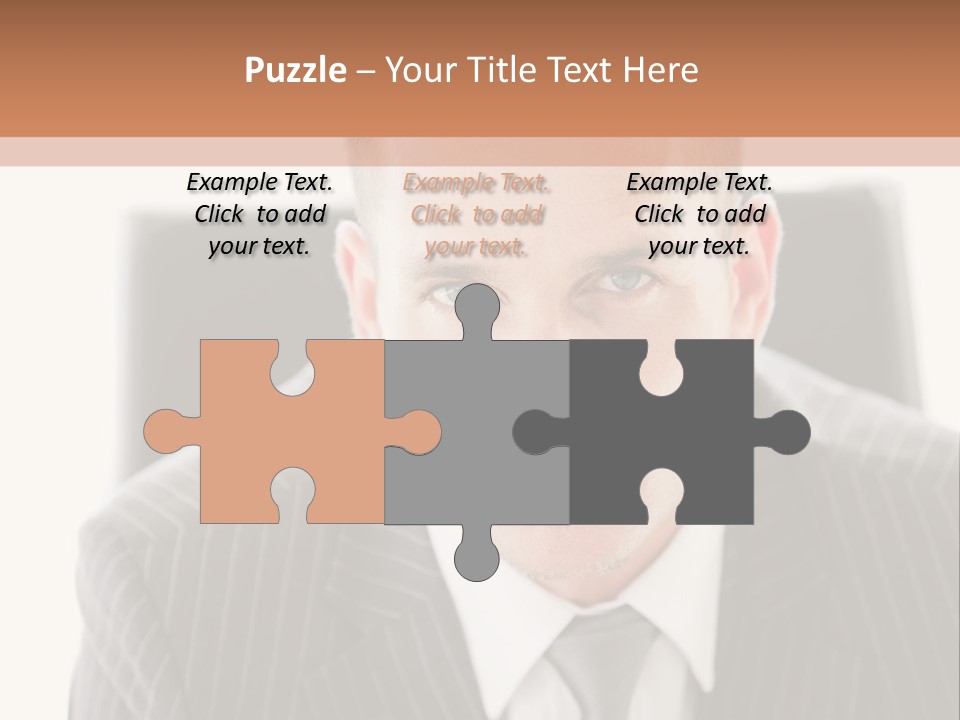 A Man In A Suit Is Looking At The Camera PowerPoint Template