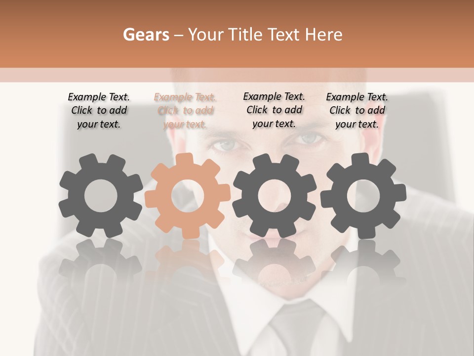 A Man In A Suit Is Looking At The Camera PowerPoint Template