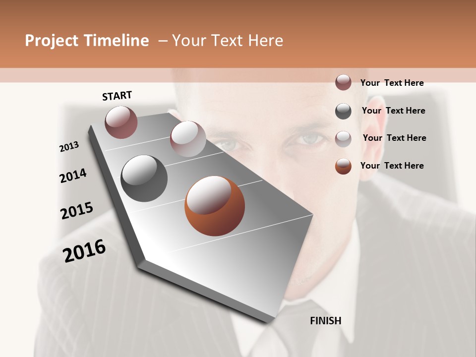 A Man In A Suit Is Looking At The Camera PowerPoint Template