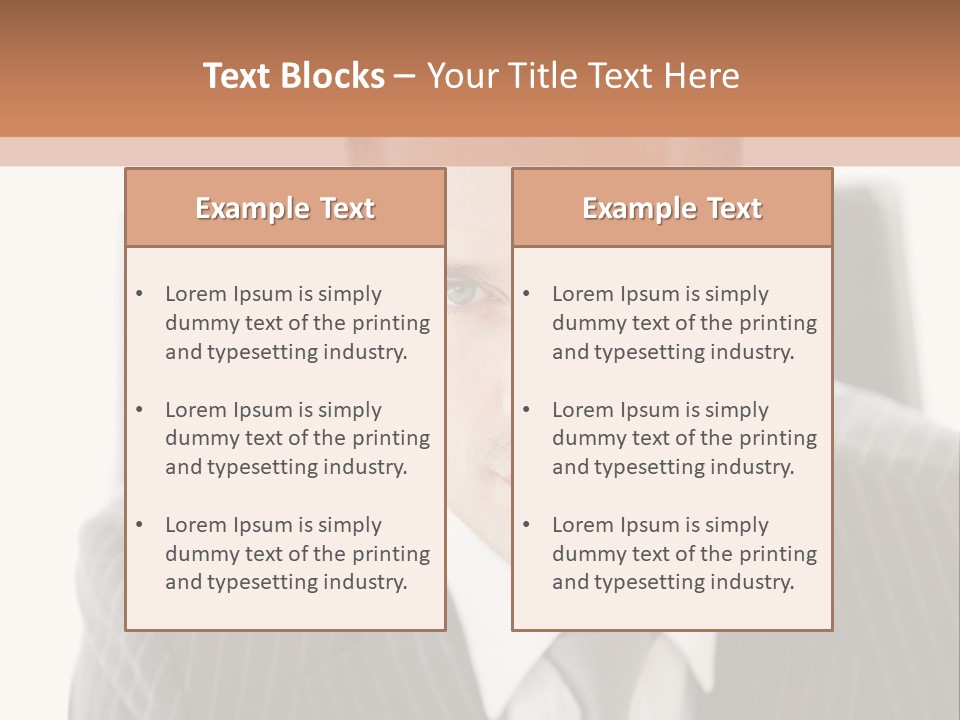 A Man In A Suit Is Looking At The Camera PowerPoint Template