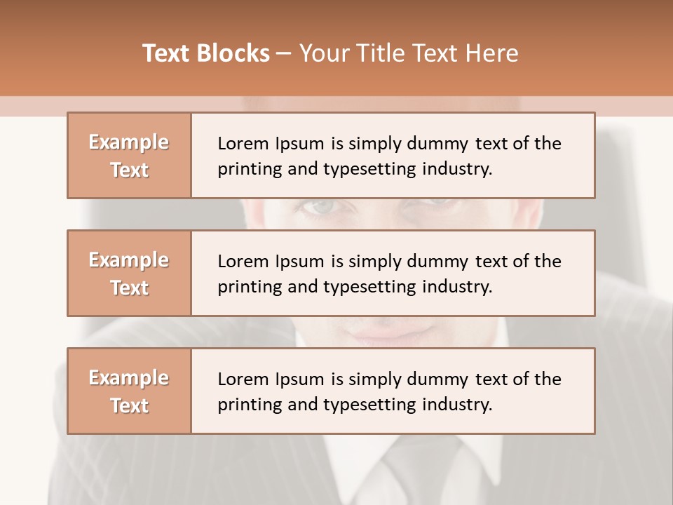 A Man In A Suit Is Looking At The Camera PowerPoint Template