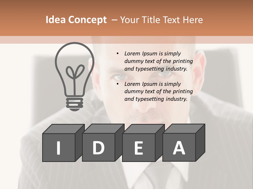 A Man In A Suit Is Looking At The Camera PowerPoint Template