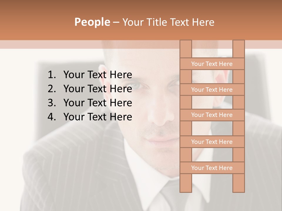 A Man In A Suit Is Looking At The Camera PowerPoint Template