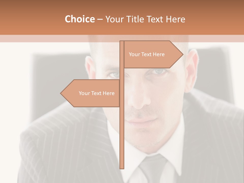 A Man In A Suit Is Looking At The Camera PowerPoint Template