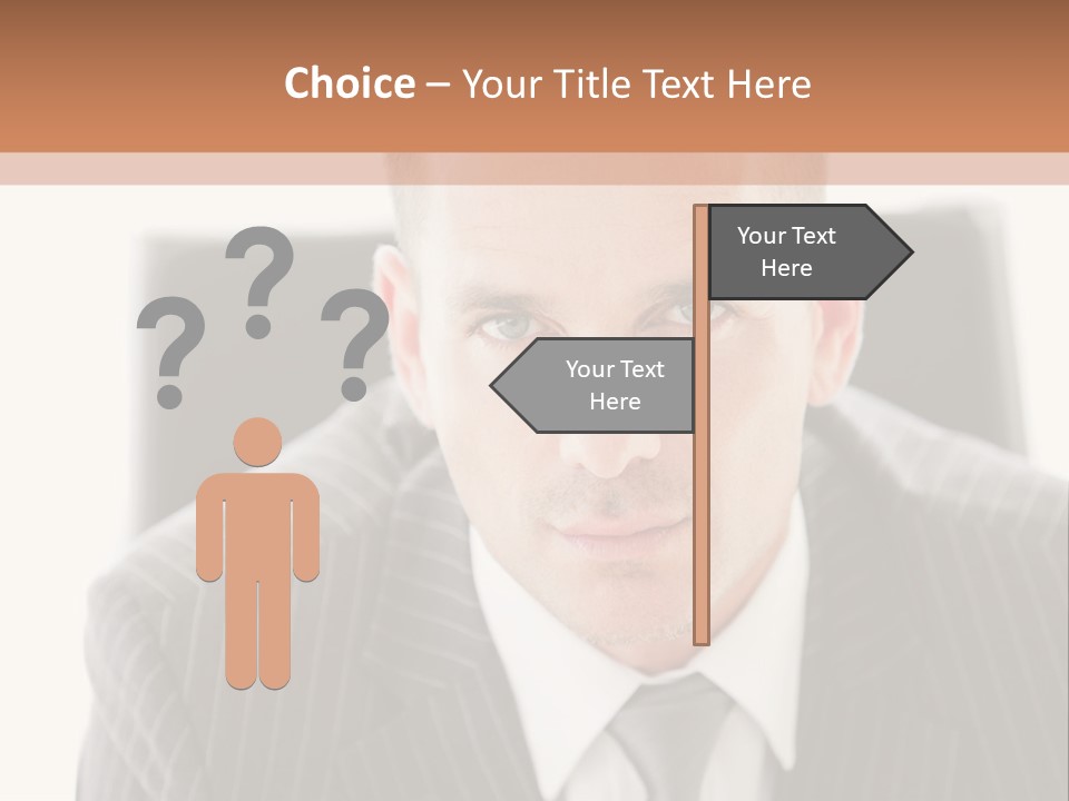 A Man In A Suit Is Looking At The Camera PowerPoint Template