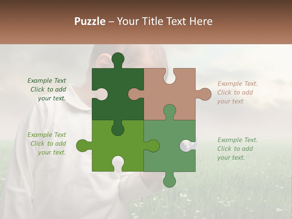 A Young Boy Holding A Globe In His Hands PowerPoint Template