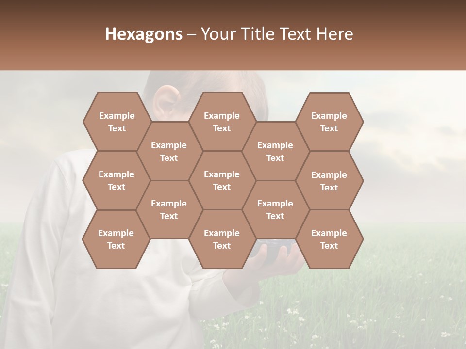 A Young Boy Holding A Globe In His Hands PowerPoint Template