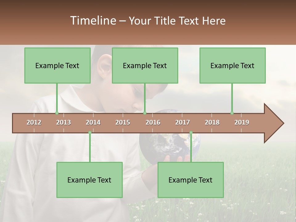 A Young Boy Holding A Globe In His Hands PowerPoint Template