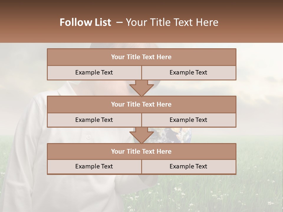 A Young Boy Holding A Globe In His Hands PowerPoint Template