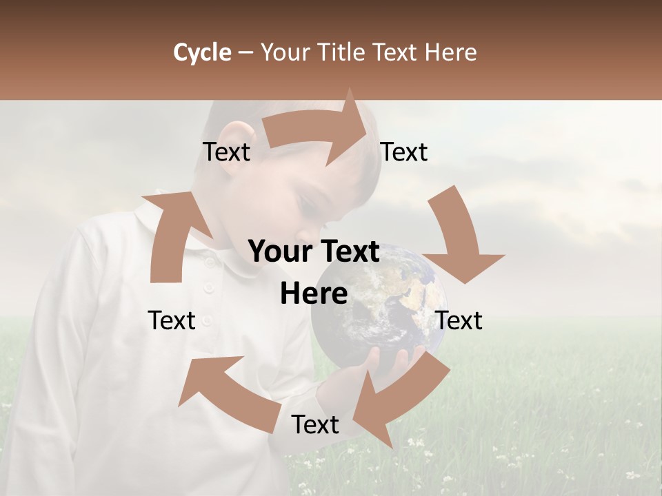 A Young Boy Holding A Globe In His Hands PowerPoint Template