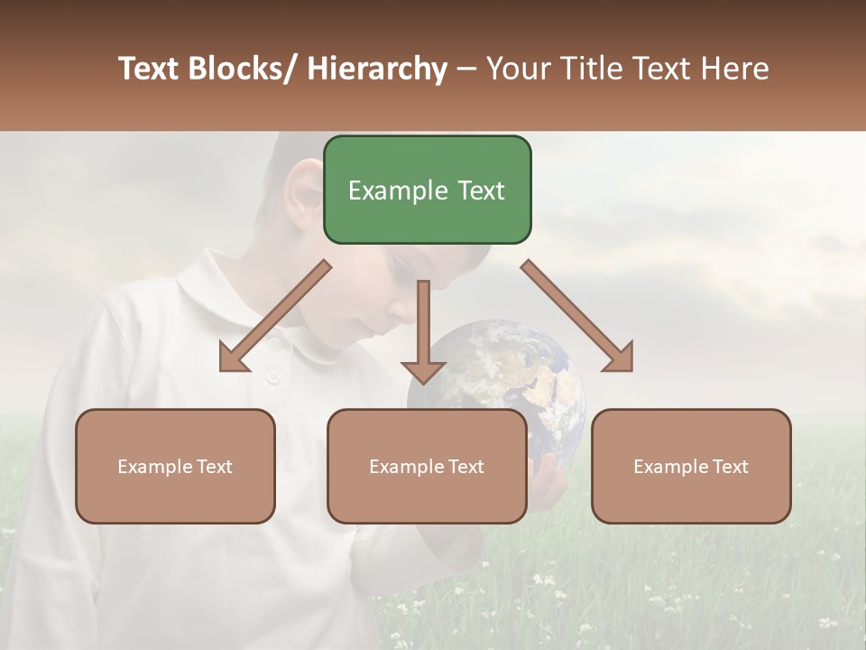 A Young Boy Holding A Globe In His Hands PowerPoint Template