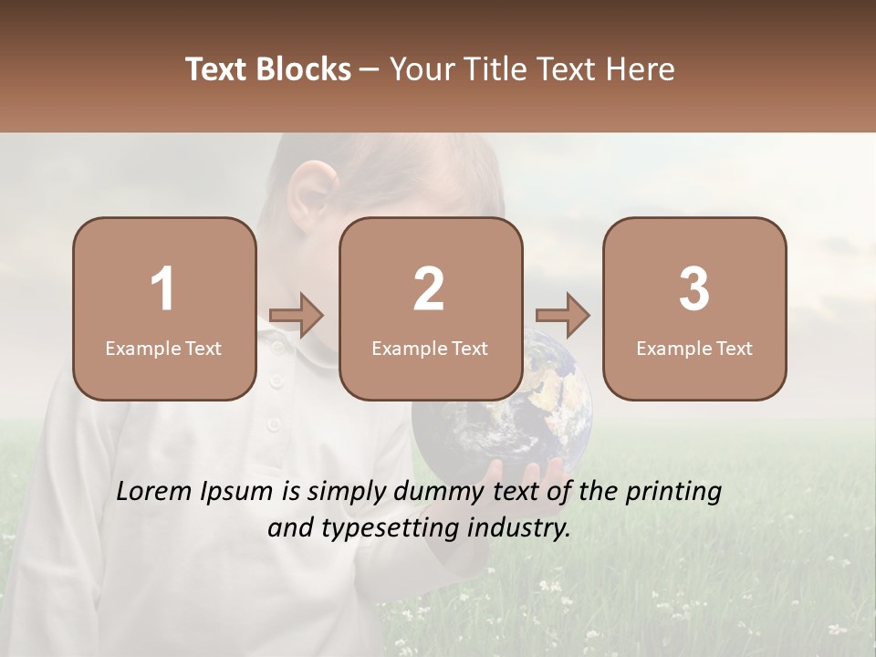 A Young Boy Holding A Globe In His Hands PowerPoint Template