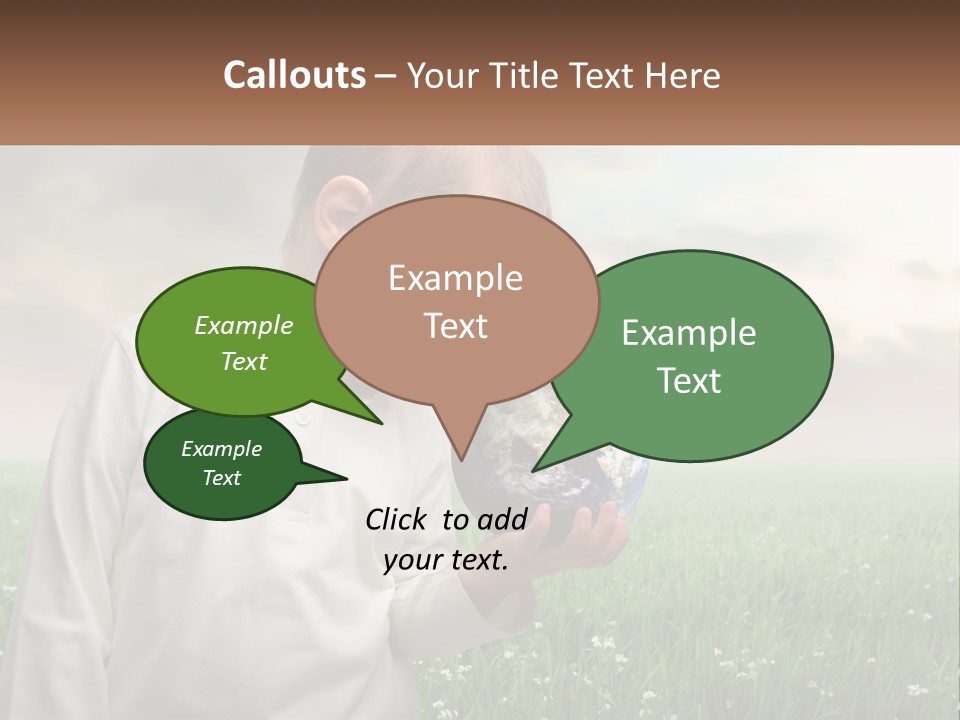 A Young Boy Holding A Globe In His Hands PowerPoint Template