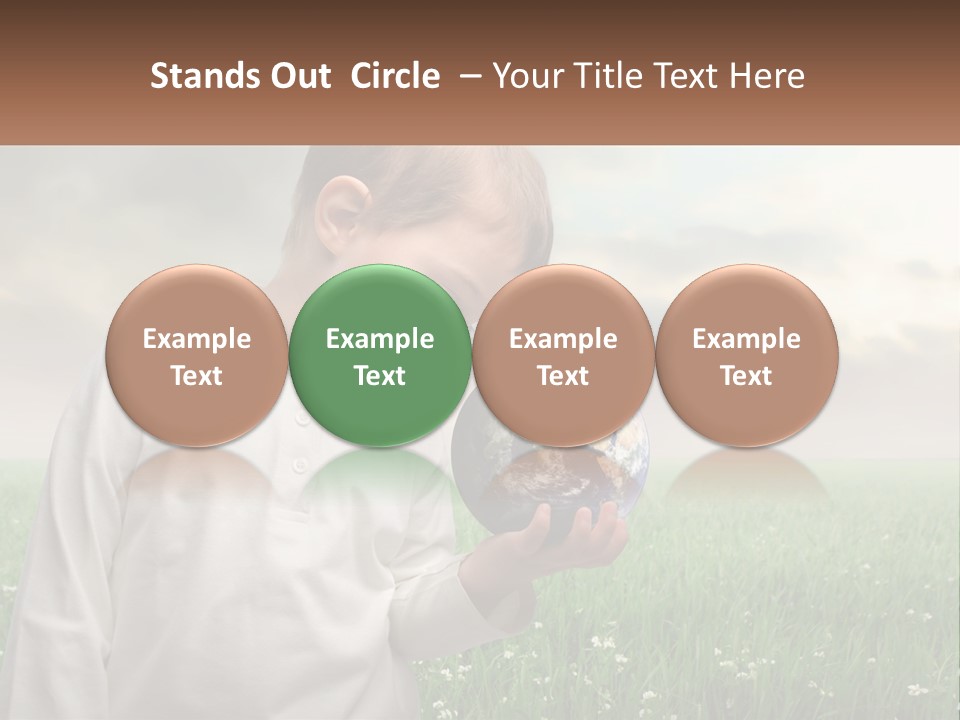 A Young Boy Holding A Globe In His Hands PowerPoint Template