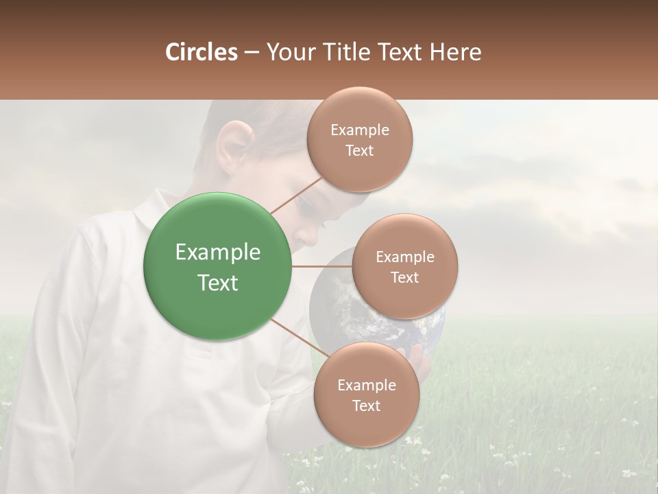 A Young Boy Holding A Globe In His Hands PowerPoint Template