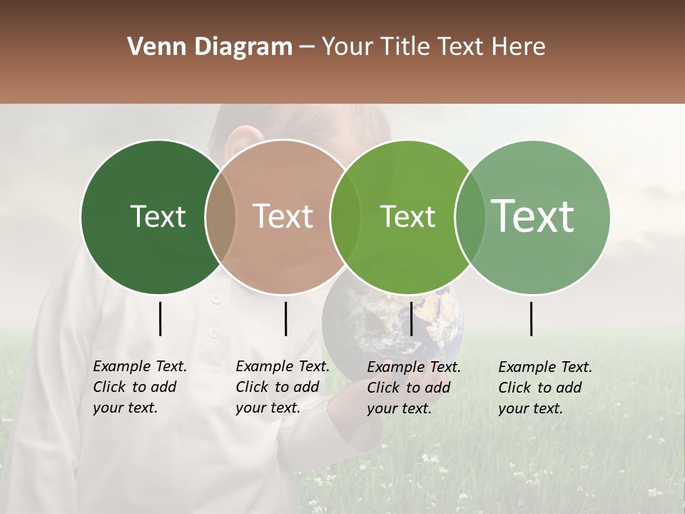 A Young Boy Holding A Globe In His Hands PowerPoint Template