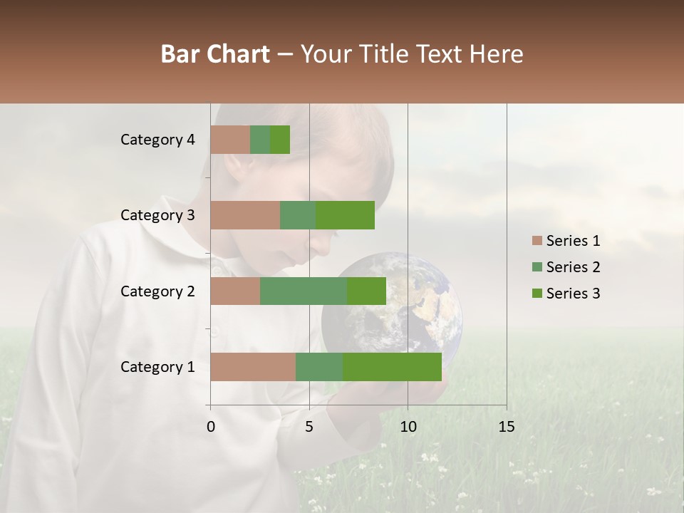 A Young Boy Holding A Globe In His Hands PowerPoint Template