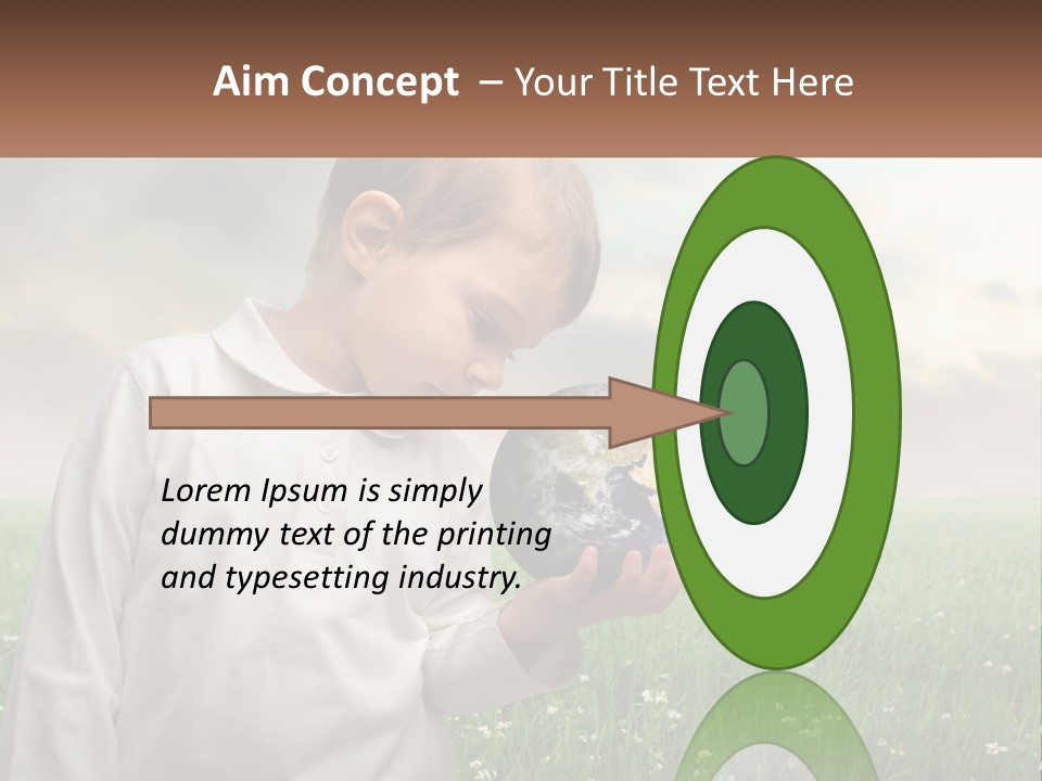 A Young Boy Holding A Globe In His Hands PowerPoint Template