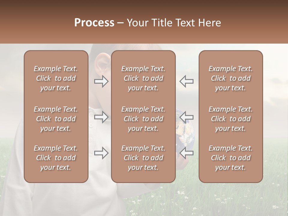 A Young Boy Holding A Globe In His Hands PowerPoint Template