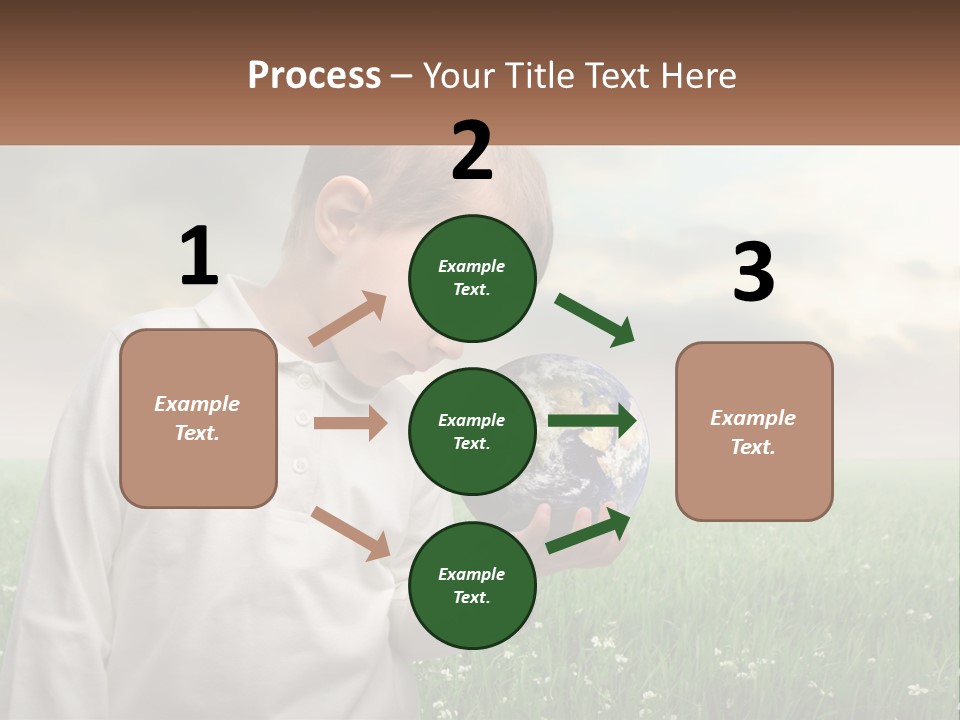 A Young Boy Holding A Globe In His Hands PowerPoint Template