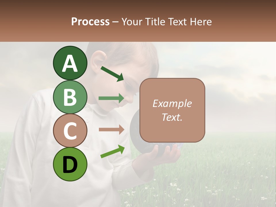 A Young Boy Holding A Globe In His Hands PowerPoint Template