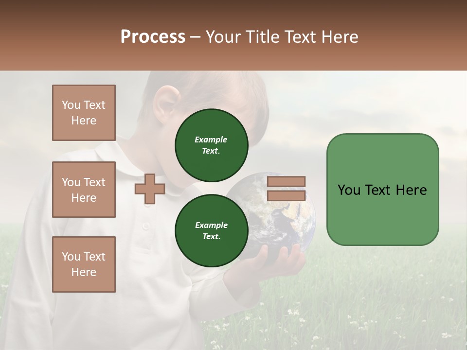 A Young Boy Holding A Globe In His Hands PowerPoint Template