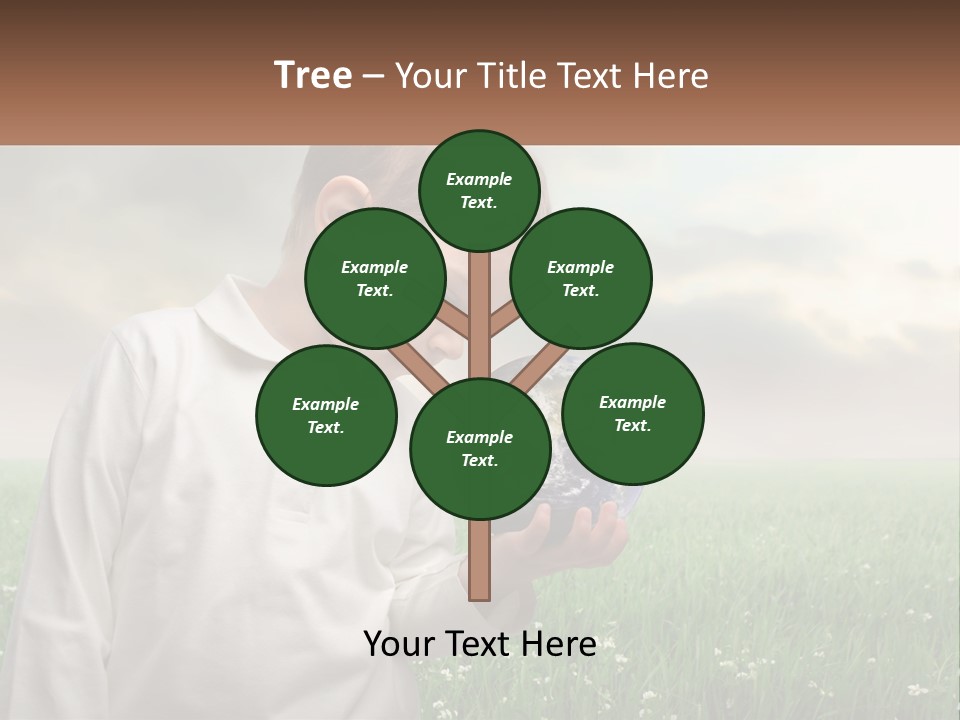 A Young Boy Holding A Globe In His Hands PowerPoint Template