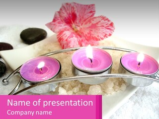 A Group Of Candles Sitting On Top Of A Table PowerPoint Template