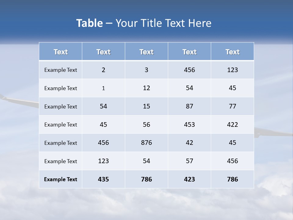 An Airplane Flying In The Sky With Clouds PowerPoint Template