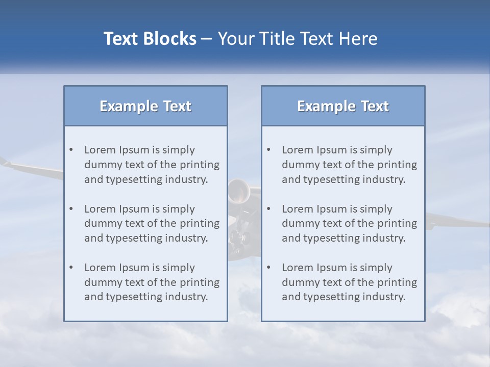 An Airplane Flying In The Sky With Clouds PowerPoint Template