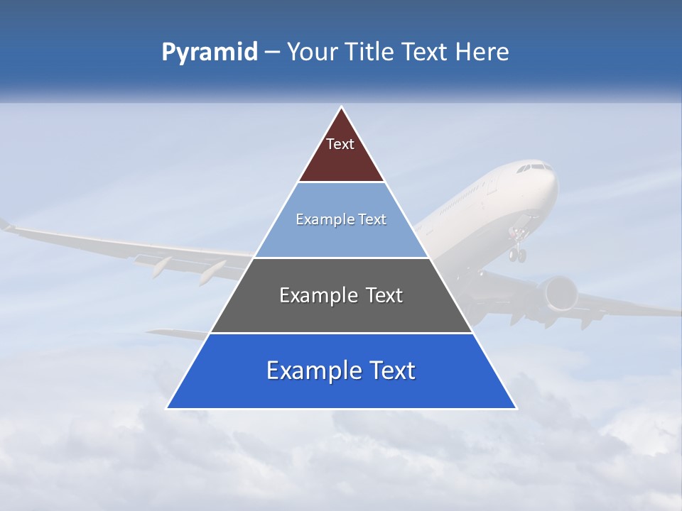 An Airplane Flying In The Sky With Clouds PowerPoint Template
