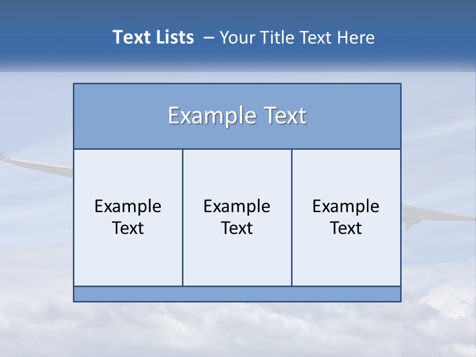 An Airplane Flying In The Sky With Clouds PowerPoint Template