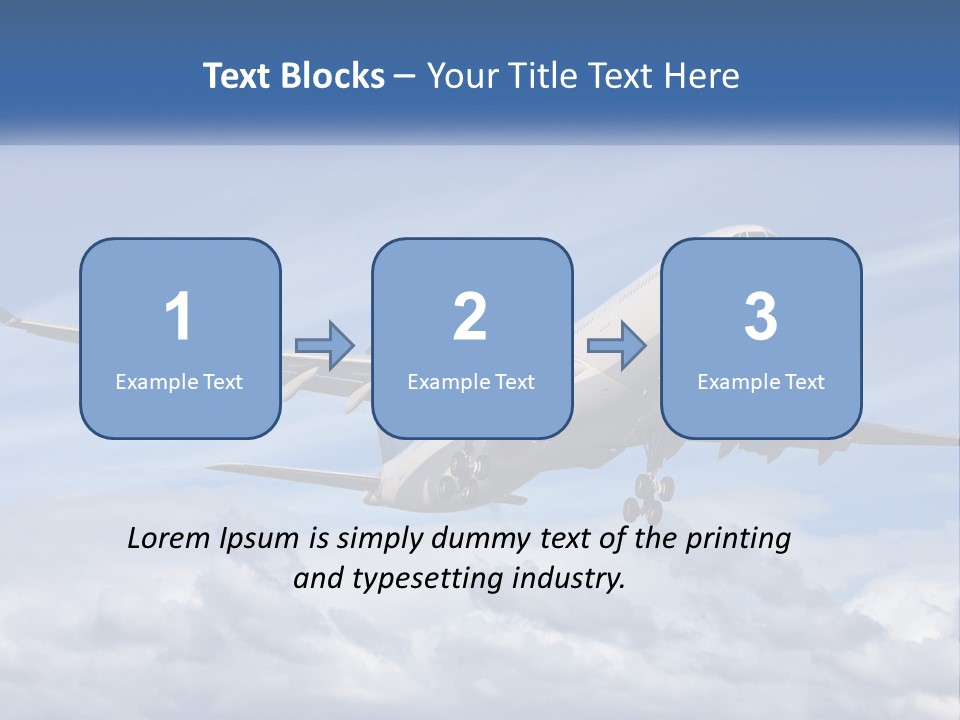 An Airplane Flying In The Sky With Clouds PowerPoint Template