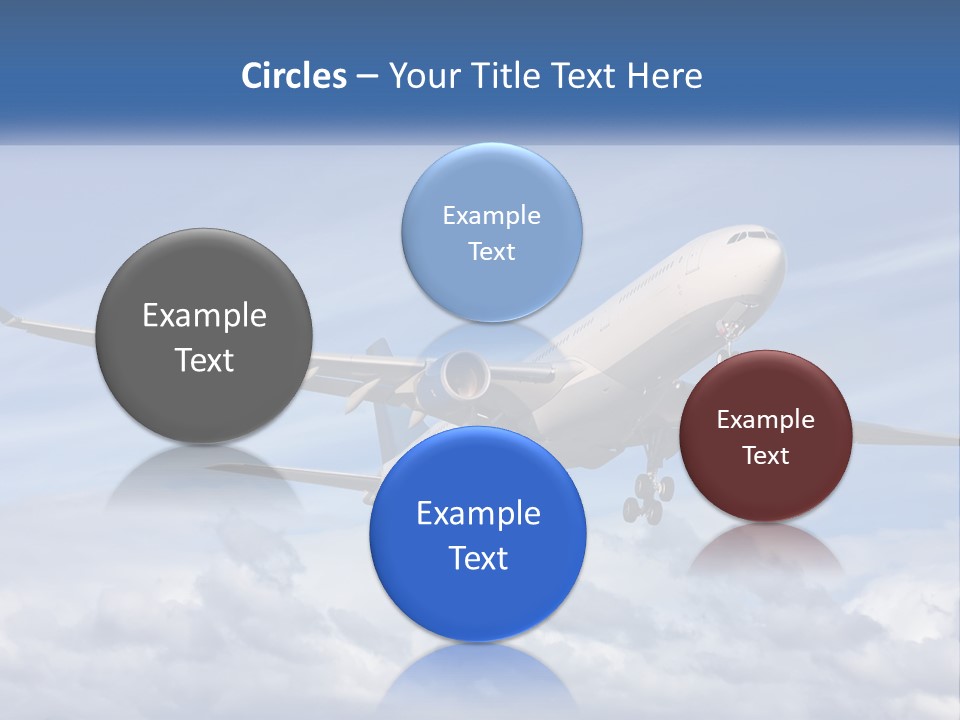 An Airplane Flying In The Sky With Clouds PowerPoint Template