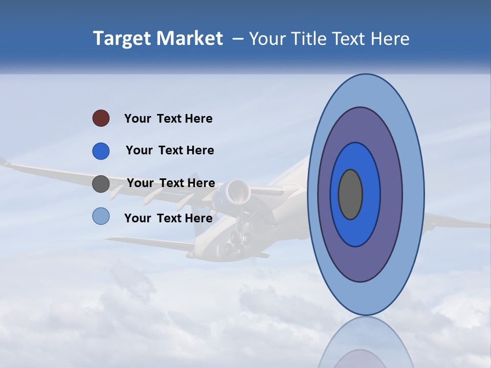 An Airplane Flying In The Sky With Clouds PowerPoint Template