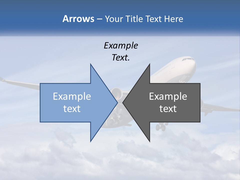 An Airplane Flying In The Sky With Clouds PowerPoint Template