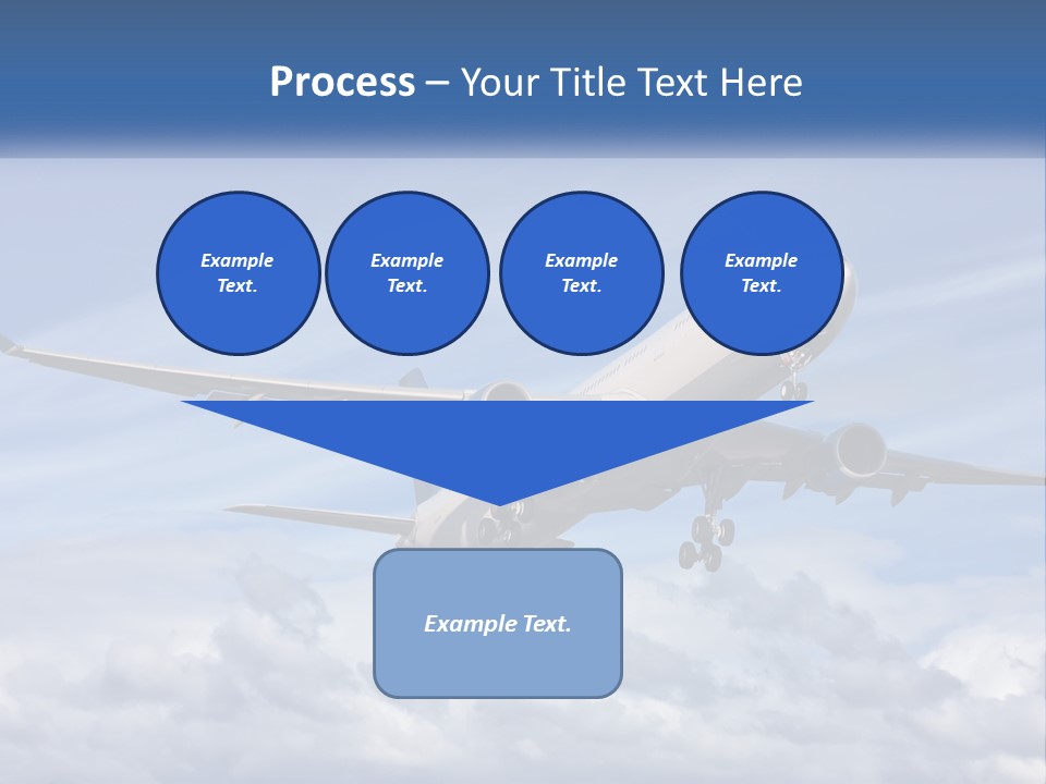 An Airplane Flying In The Sky With Clouds PowerPoint Template