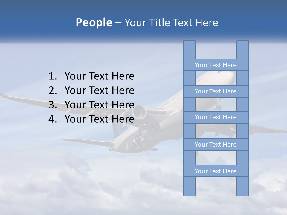 An Airplane Flying In The Sky With Clouds PowerPoint Template