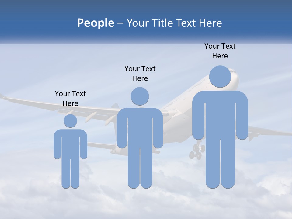 An Airplane Flying In The Sky With Clouds PowerPoint Template