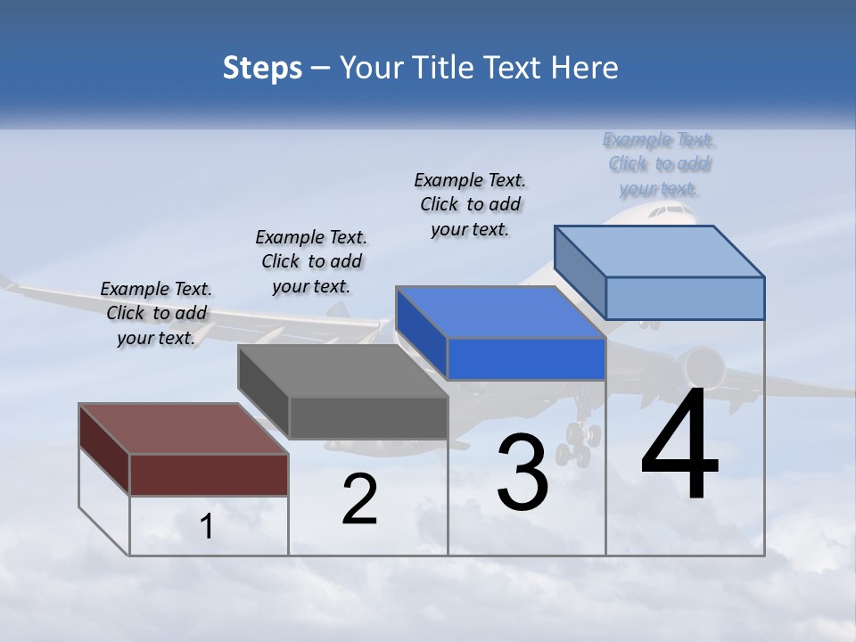 An Airplane Flying In The Sky With Clouds PowerPoint Template