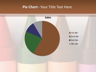 A Row Of Crayons With A Brown Background PowerPoint Template