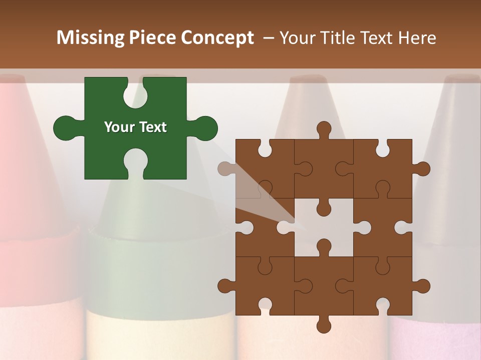 A Row Of Crayons With A Brown Background PowerPoint Template