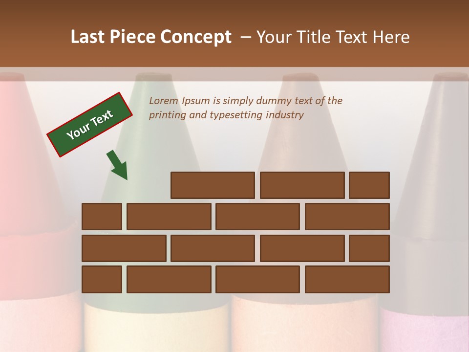 A Row Of Crayons With A Brown Background PowerPoint Template