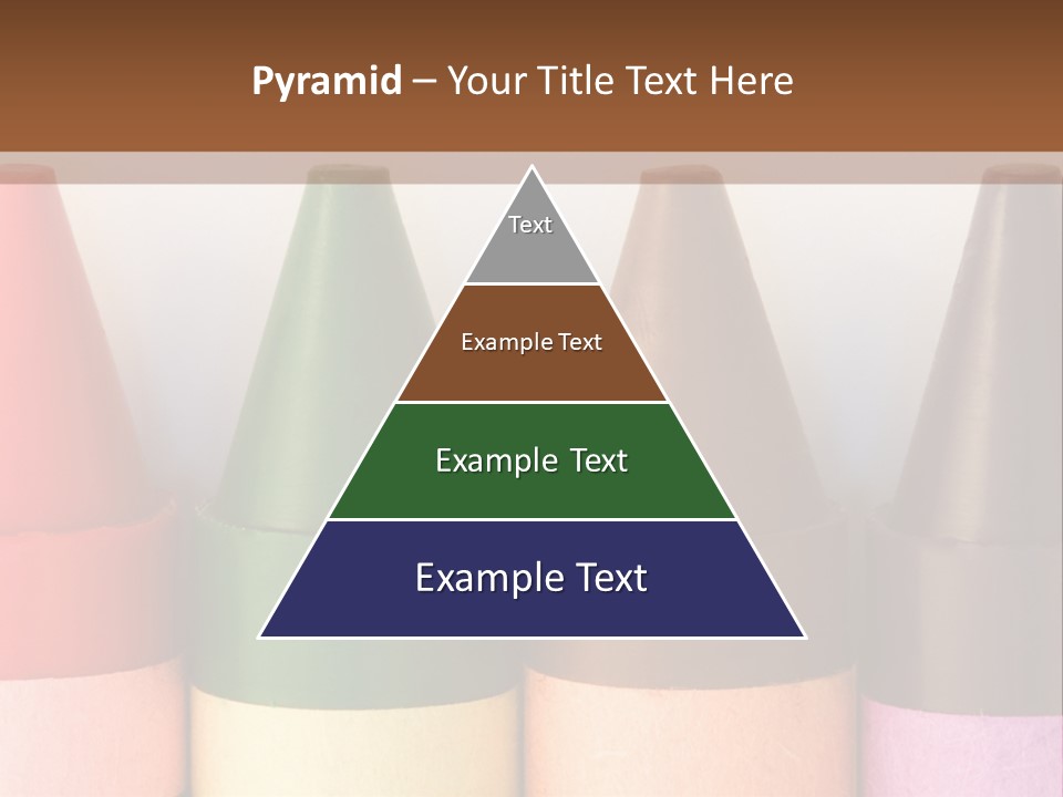 A Row Of Crayons With A Brown Background PowerPoint Template