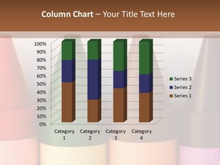 A Row Of Crayons With A Brown Background PowerPoint Template