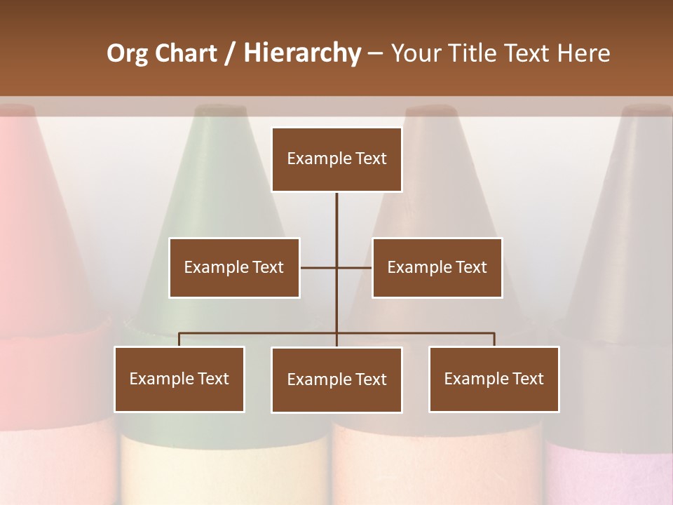 A Row Of Crayons With A Brown Background PowerPoint Template