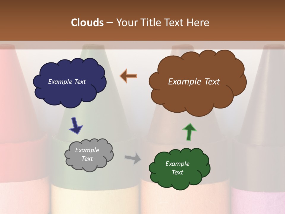 A Row Of Crayons With A Brown Background PowerPoint Template